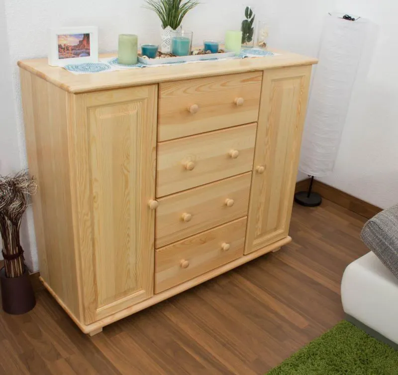 Sideboard, Kiefer massiv, Breite: 118 cm, Farbe: Natur Abbildung