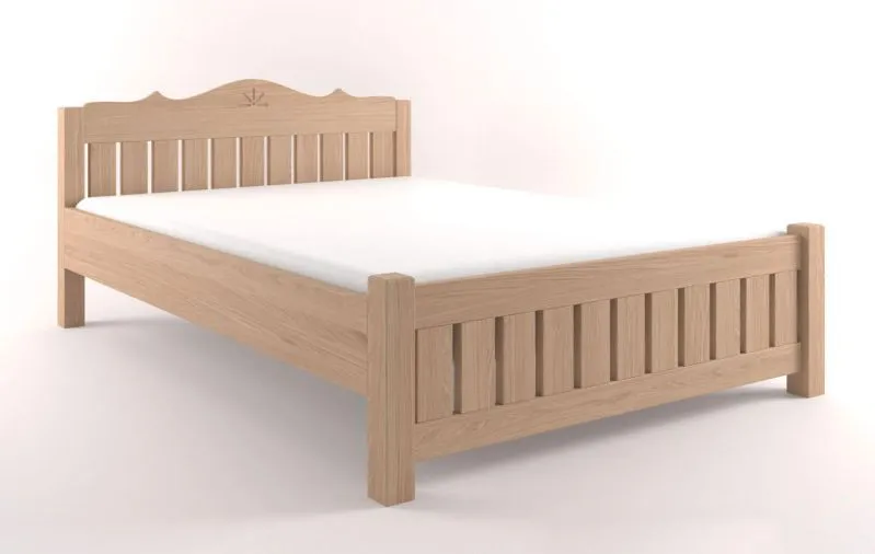 Eiche Holzbett Bettgestell 180 x 200 cm Natur Abbildung
