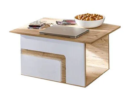 Jugendzimmer - Couchtisch Oskar 18, Farbe: Eiche Hellbraun / Weiß