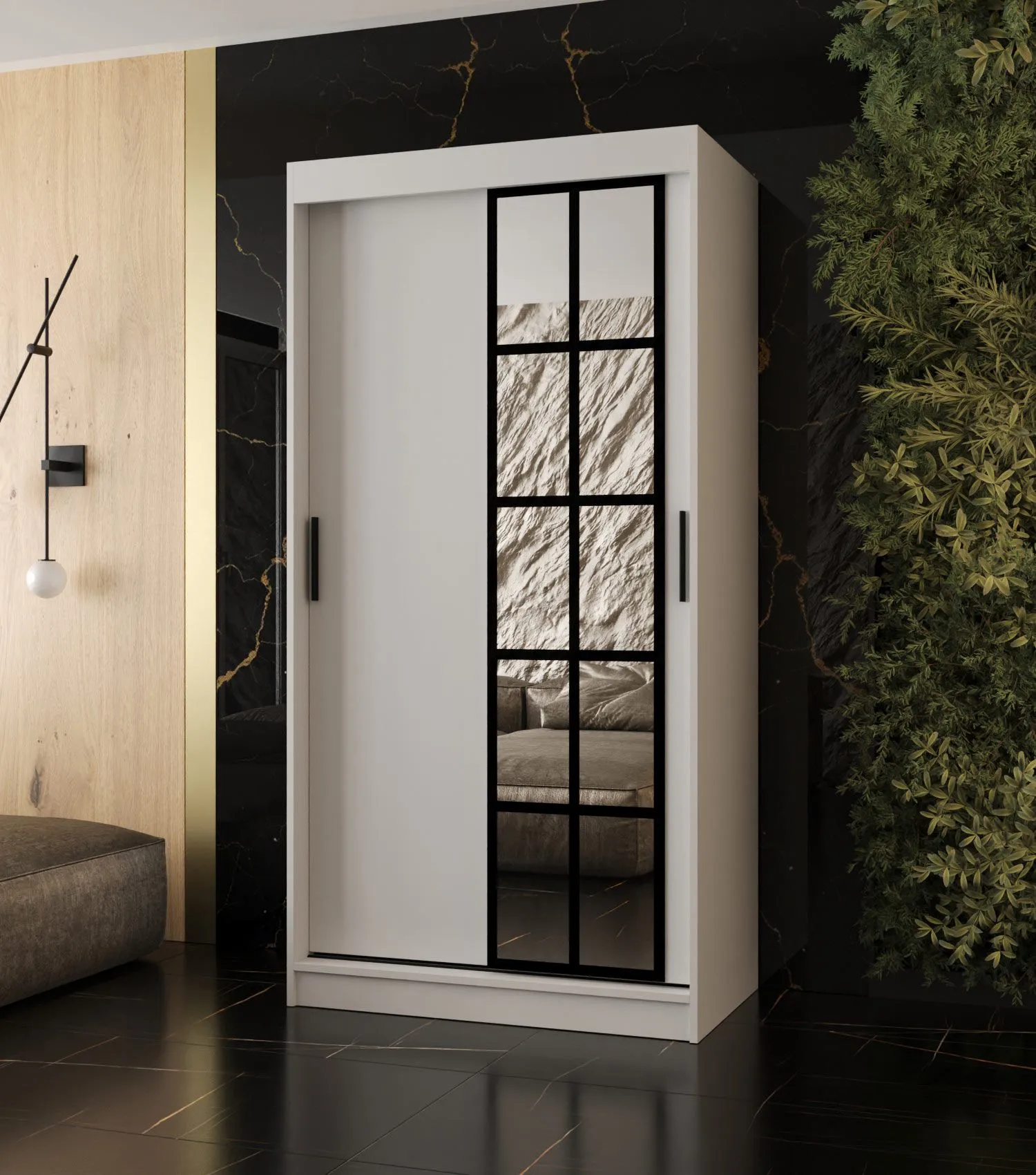 schlafzimmerschrank beige Kleiderschrank «SOIE» mit verstellbaren Einlegeböden ✔️ Petite Amélie Set:Single