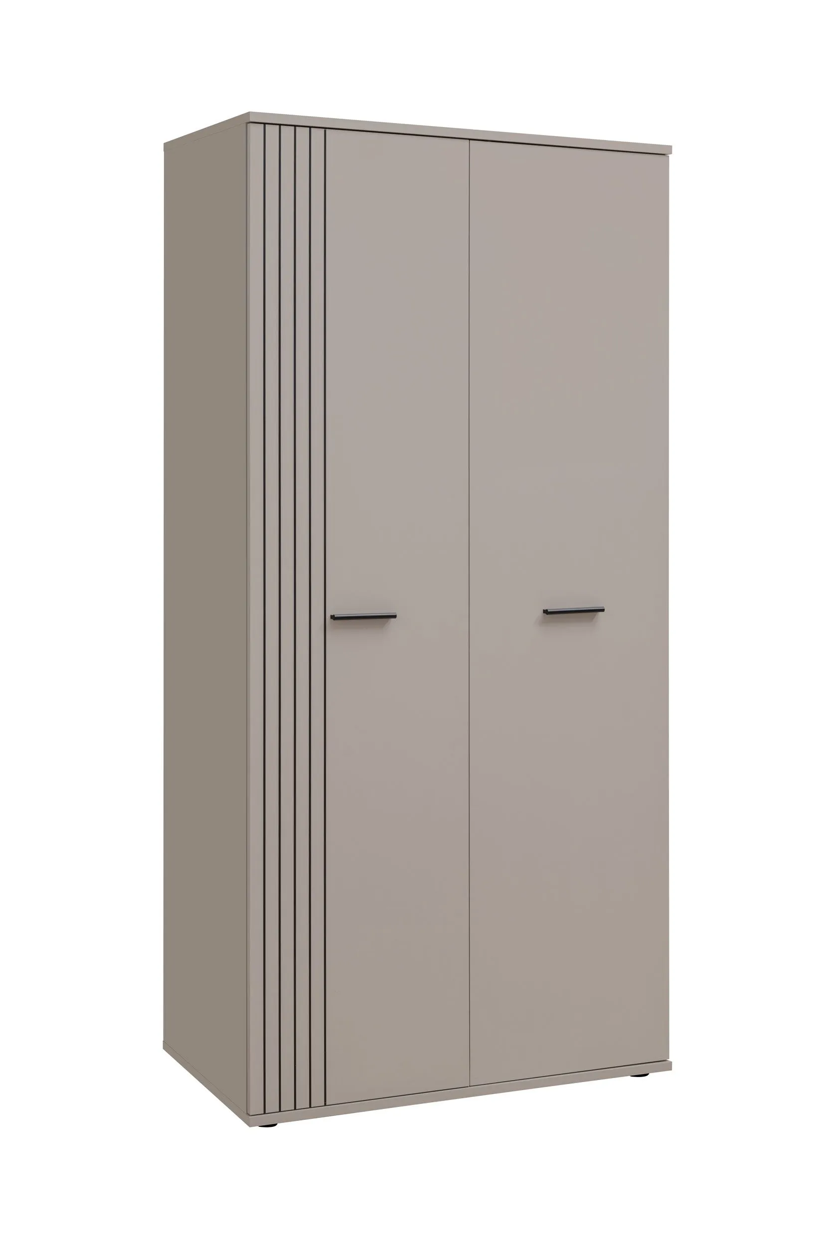Drehtürenschrank | Kaschmir | Kleiderschrank | 2 Türen | 90 x 55 x 191 cm | 1 Kleiderstange | hochwertig Verarbeitet | 4 Fächer