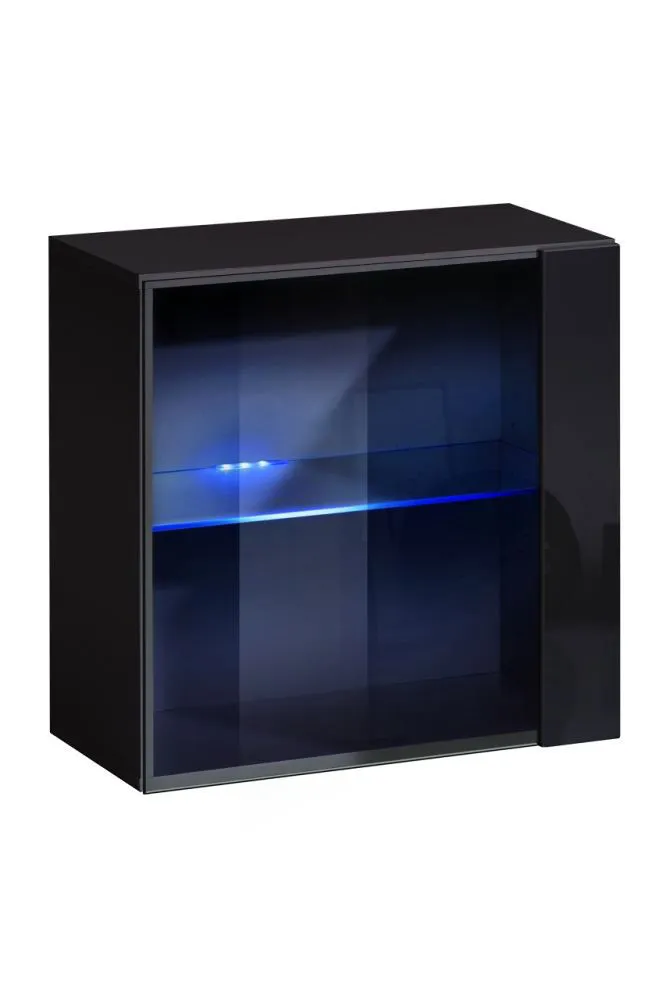 Moderne Hängevitrine Fardalen 22, Farbe: Schwarz