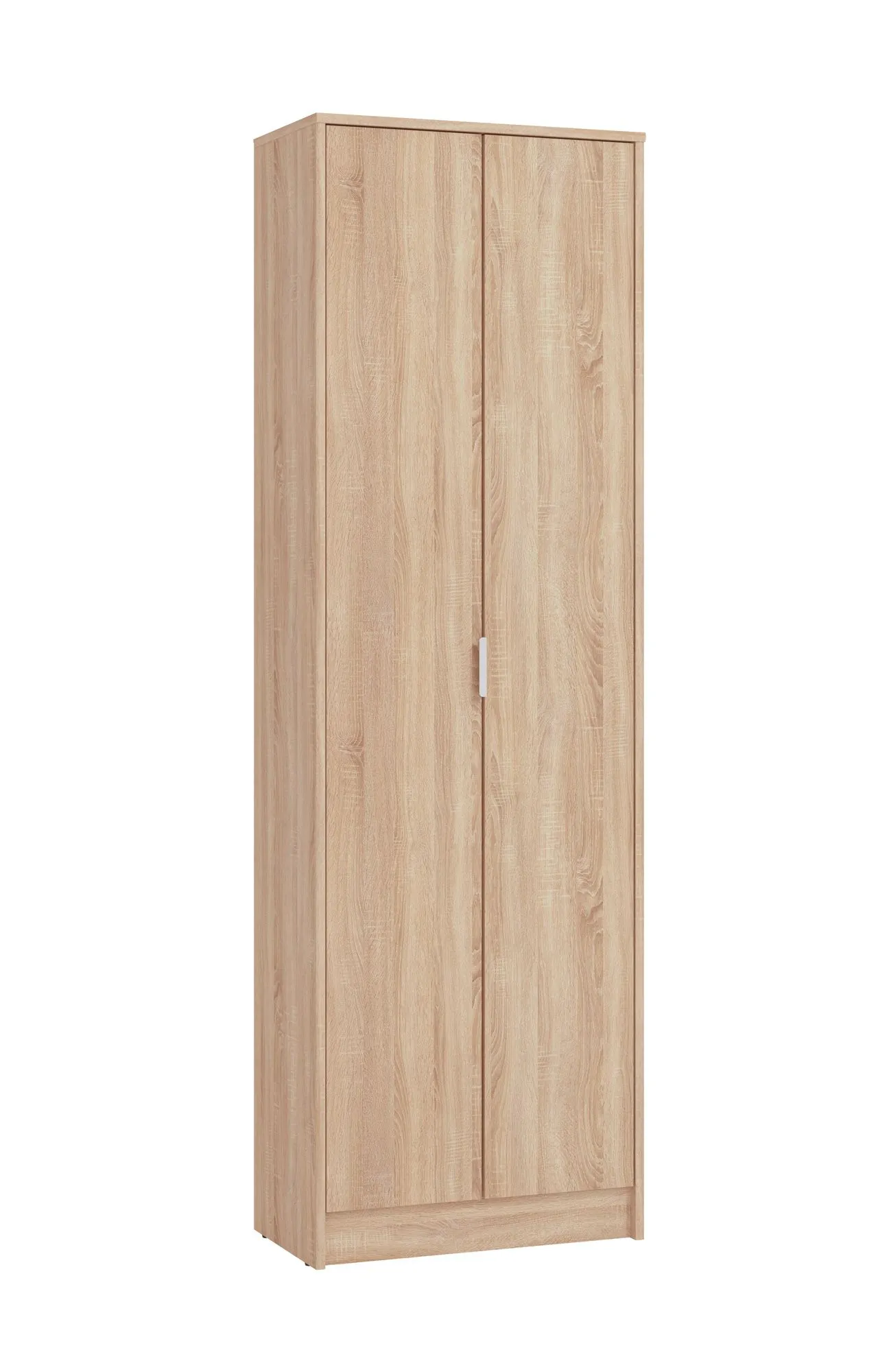 Schuhschrank mit viel Stauraum Smeda 01, Farbe: Eiche Sonoma, zwei Türen, hoher Schrank, sieben Fächer, ABS-Kanten, Maße: 191,5 x 60 x 33 cm, für Vorraum