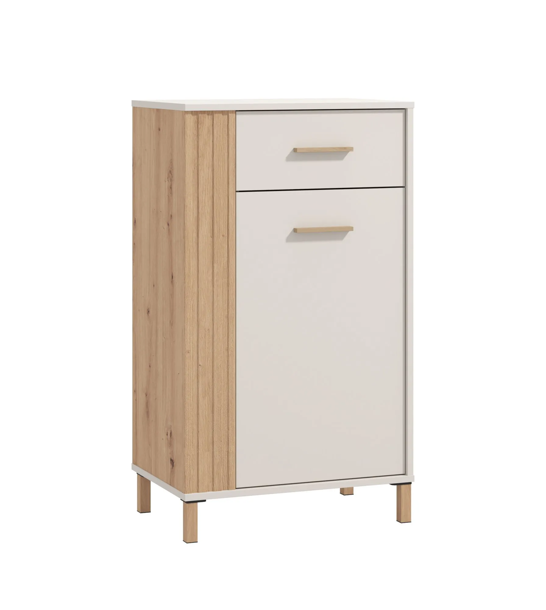 Schuhschrank mit einer Schublade Venac 07, Farbe: Eiche Artisan / Kaschmir, eine Tür, drei Fächer, ABS-Kanten, Maße: 103 x 59,5 x 40 cm, modernes Design