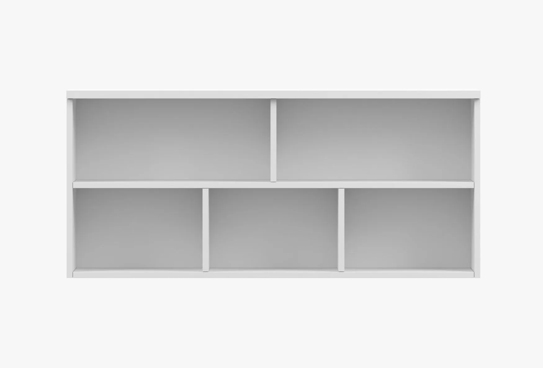 1,1 Meter breites Hängeregal / Wandregal | schlicht | Weiß | Smolikas 100 | 5 Fächer | 55 x 110 x 27 cm | eckig | reichlich Stauraum