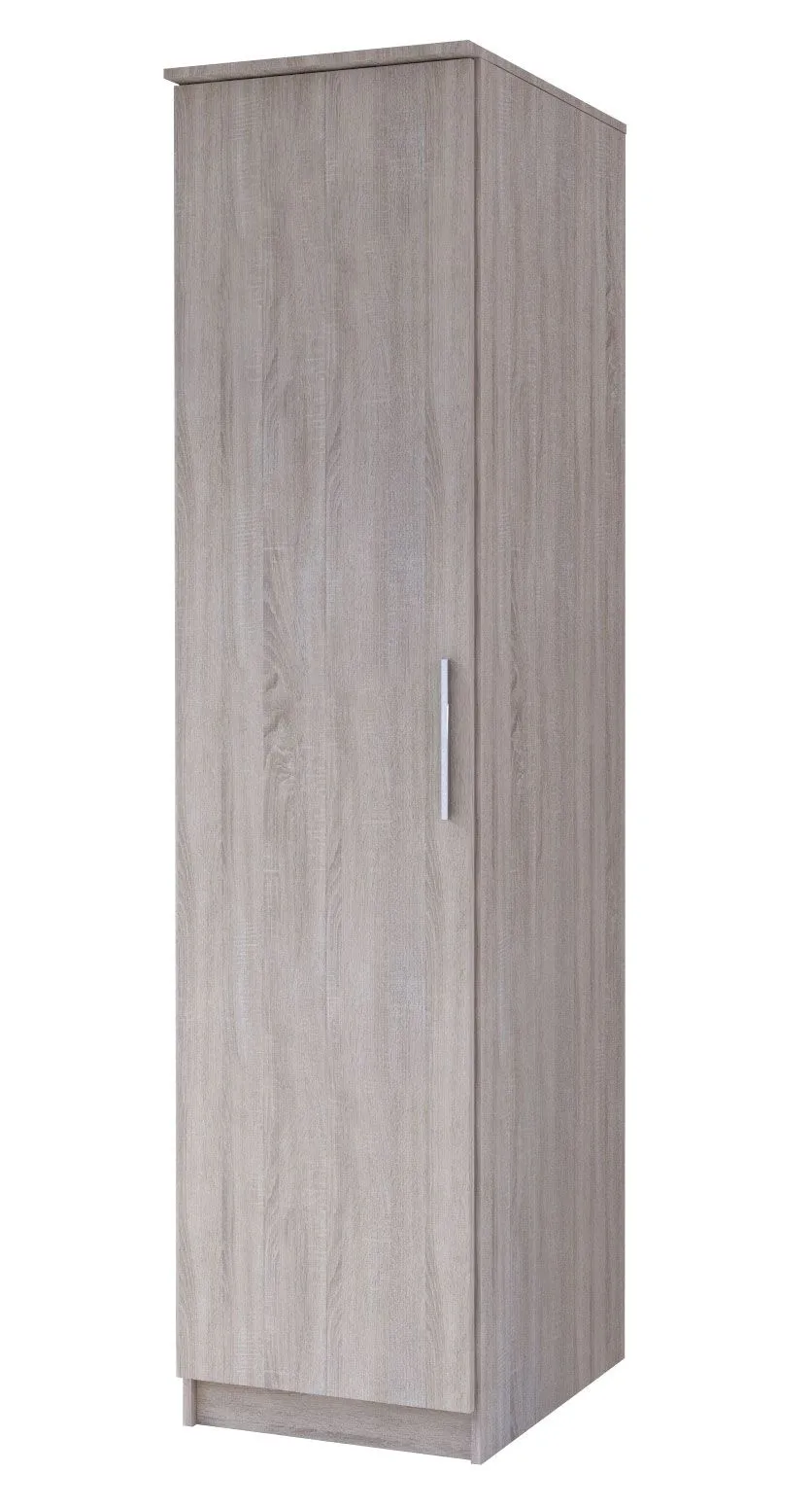 Kleiderschrank / Drehtürenschrank 50 cm breit | Kopaonik 01 | Sonoma Eiche | 1-türig | 5 Fächer | 207 x 50 x 59 cm