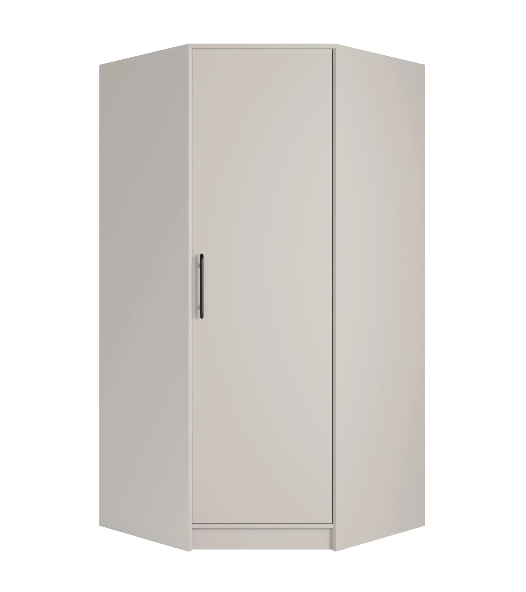 Eckschrank mit genügend Stauraum Hannut 09, Farbe: Kaschmir, beidseitig montierbar, Maße: 190 x 95 x 95 cm, zwei Kleiderstangen, sechs Fächer
