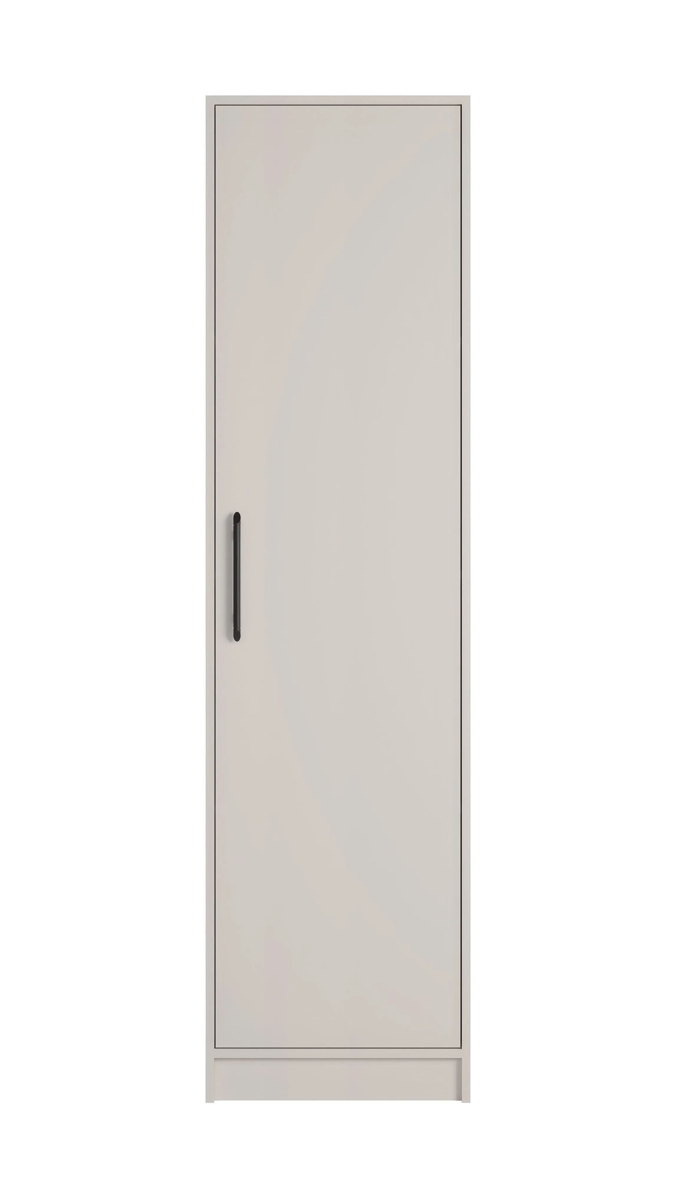 Schlichter Schrank Hannut 10, drei Holzeinlegeböden, Farbe: Kaschmir, beidseitig montierbar, Maße: 190 x 50 x 56 cm, eine Tür, vier Fächer