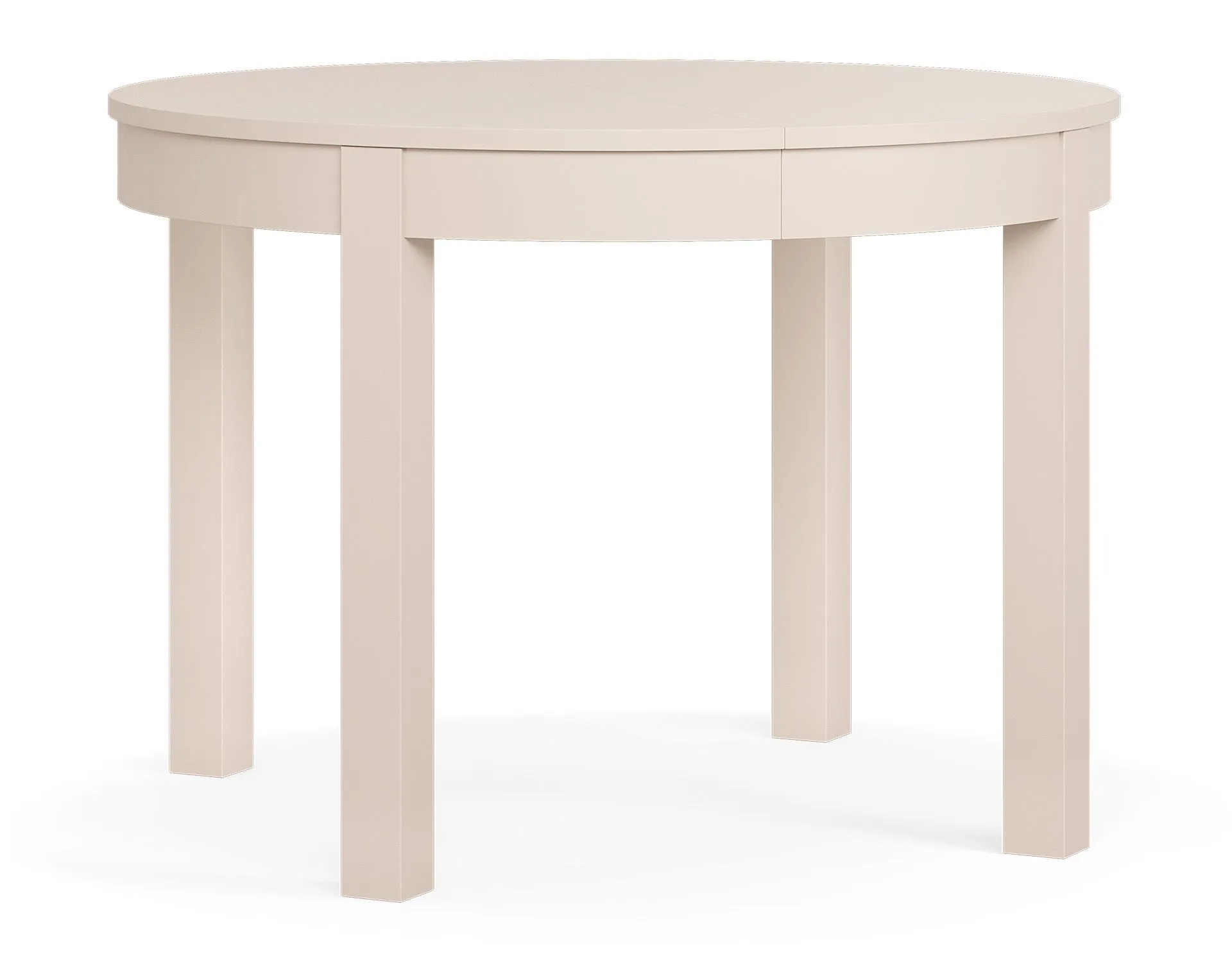 Esstisch ausziehbar | Farbe: Beige | Maße: 110 x 110 cm | zwei Einlegeteile zum Erweitern | Rund | alltagstauglich | ausziehbar bis 210 cm