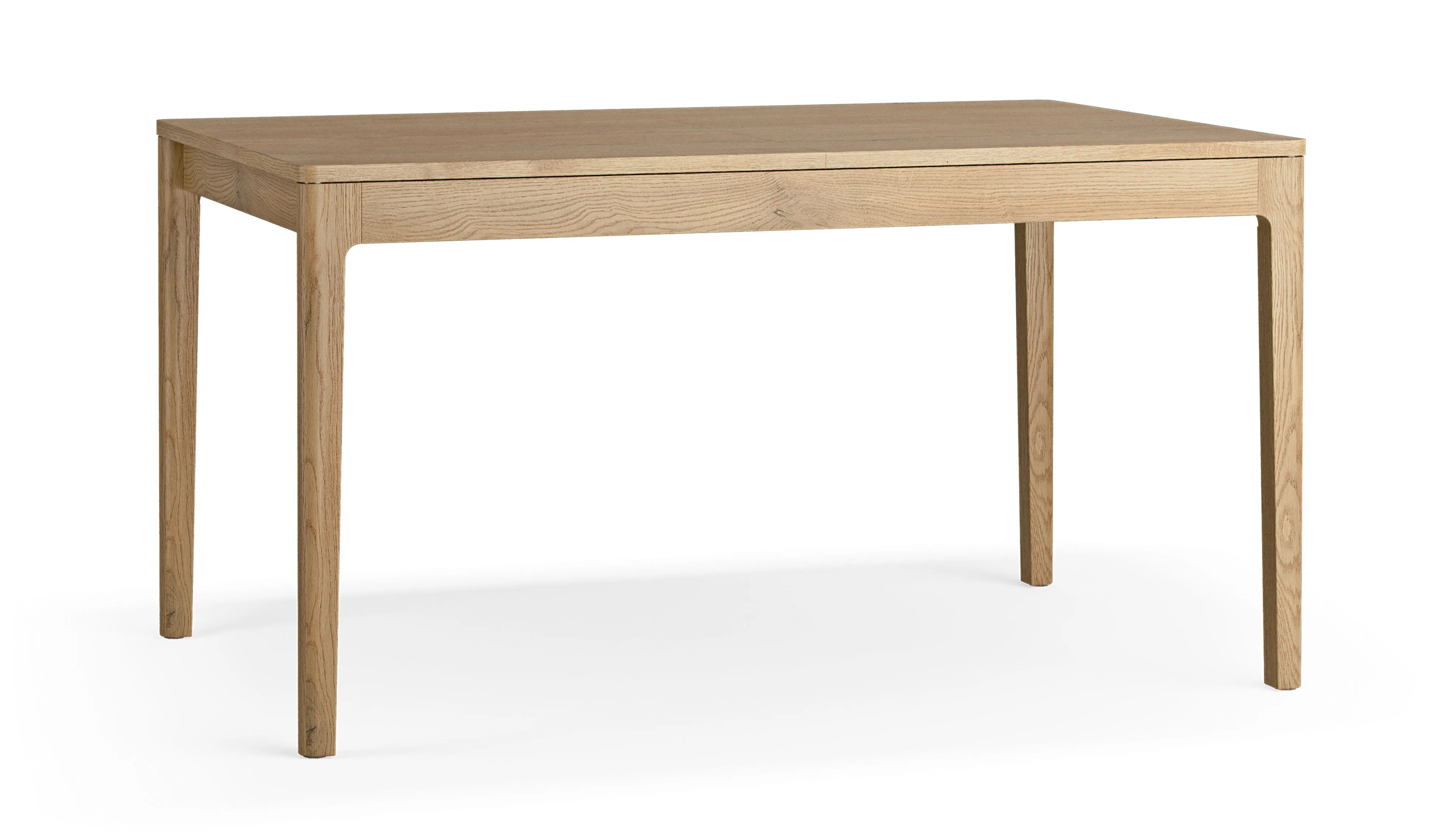 Ausziehbarer Esstisch | Farbe: Eiche | 145-225 x 90 cm | zwei 40 cm breite Einsätze | komfortable Nutzung | abgerundete Tischplatte