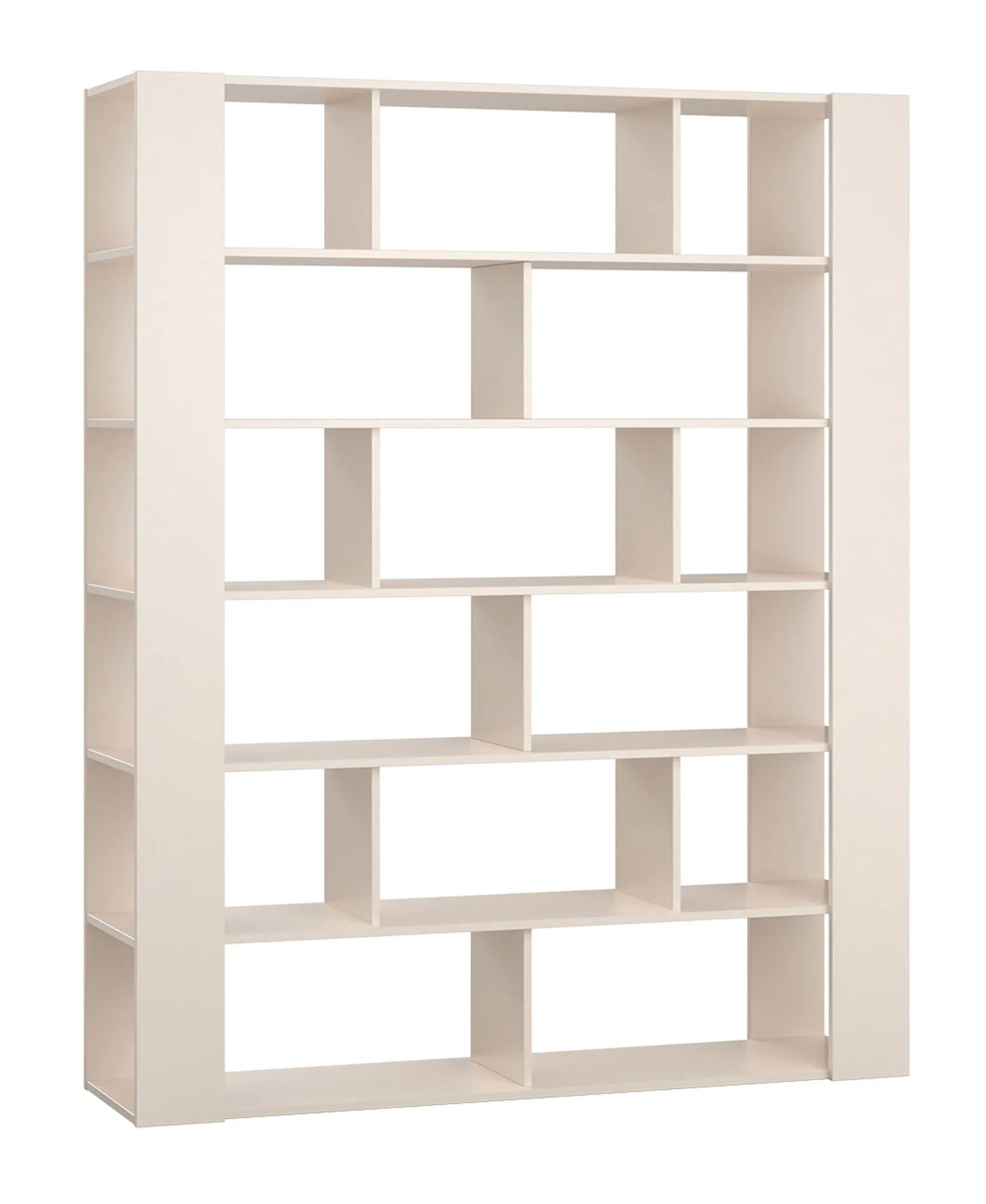 Bücherregal | Farbe: Beige | 15 Ablageflächen | großes Regal | schafft Ordnung in jeden Raum | Maße: 170 x 40 x 206 cm