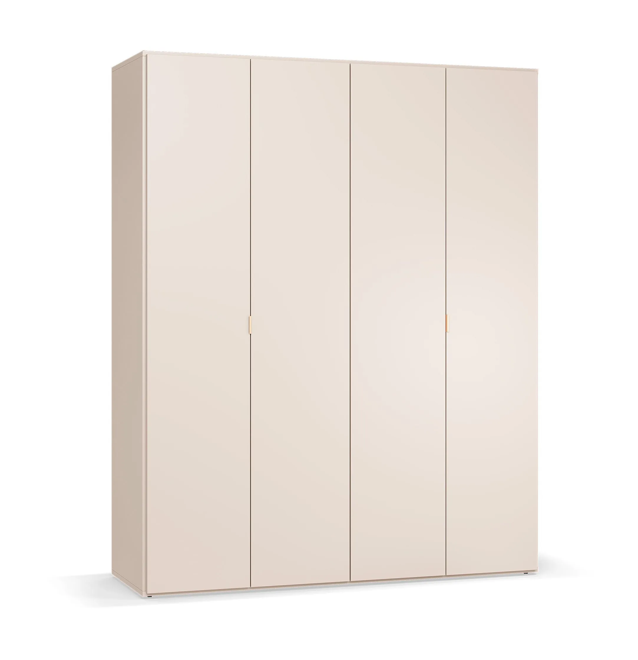 Falttür / Kleiderschrank | Farbe: Beige | inkl. LED-Beleuchtung mit Bewegungssensor| 2 Schubladen | Griffe: Gold | 185 x 57 x 229,5 cm