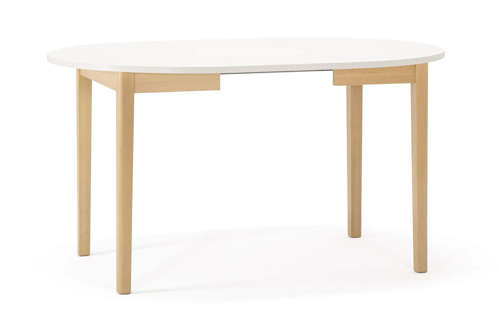 Esstisch ausziehbar | Farbe: Buche | Rund | ausziehbar bis 140 cm | Durchmesser: 100 cm | Holzrahmen