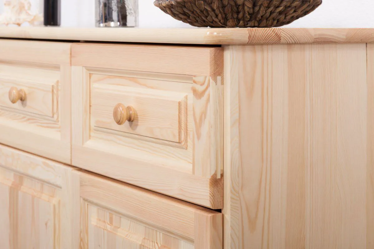 Sideboard, Anrichte, Kommode, 150 cm breit, Türen Anzahl 3, Höhe (cm) 100, Länge/Tiefe (cm) 150, Breite (cm) 45, Massivholz, Material Kiefer massiv, Sideboard, Anrichte, Kommode, 150 cm breit