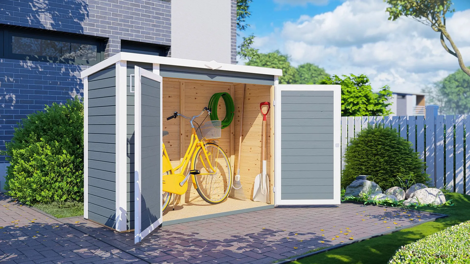 Gartenschrank / Geräteschrank Ilsede 01, Grau