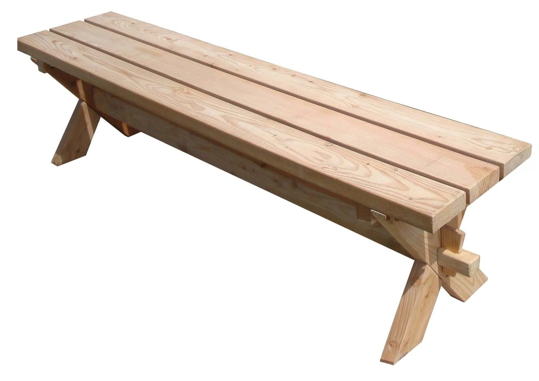 Gartenbank Lisianthus aus Massivholz, rustikal, Lärche natur, 45 x 178 x 49 cm, stabile Holzbank, langlebig, robust
