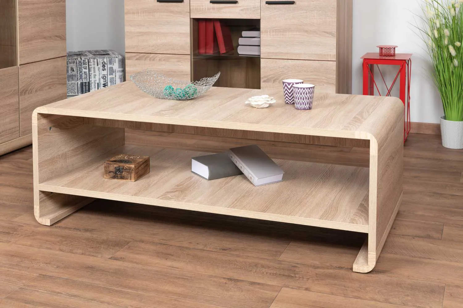 Wohnzimmertisch Modern, Höhe (cm) 43, Länge/Tiefe (cm) 120, Breite (cm) 60, Material Holzwerkstoff, Farbe Sonoma Eiche, Gabes, Wohnzimmertisch Modern