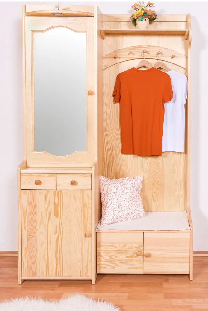 Garderobe Kiefer massiv Vollholz natur 28B