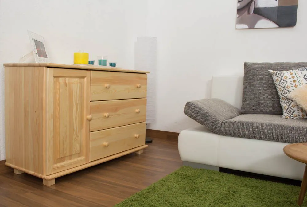 Sideboard, Kiefer massiv, Breite: 118 cm, Farbe: Natur
