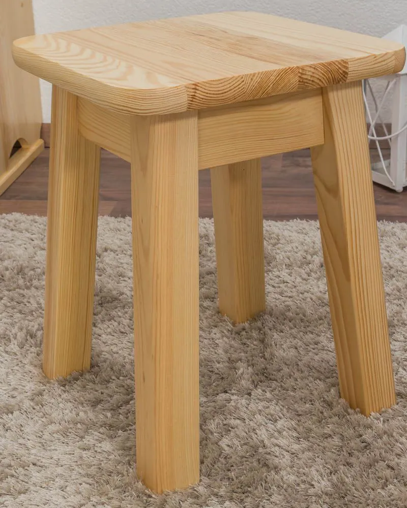 Hocker Kiefer massiv Vollholz natur 005