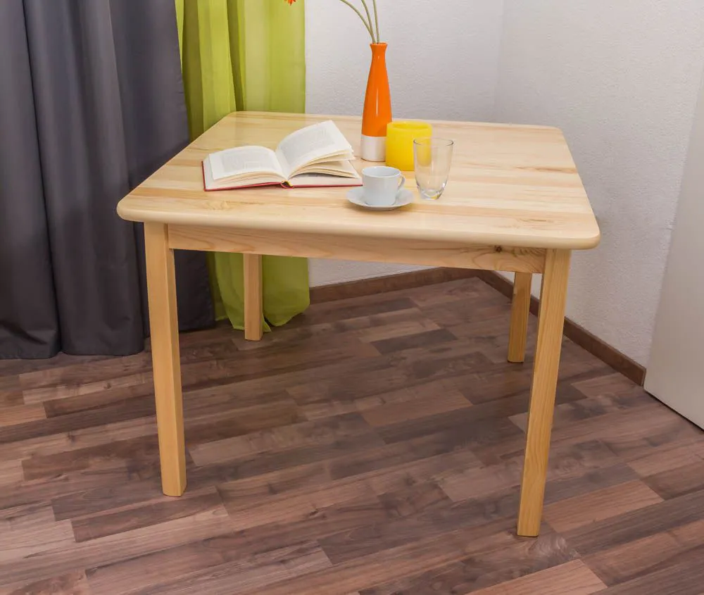 Holztisch Tisch 100x100 cm Kiefer massiv, Farbe: Natur