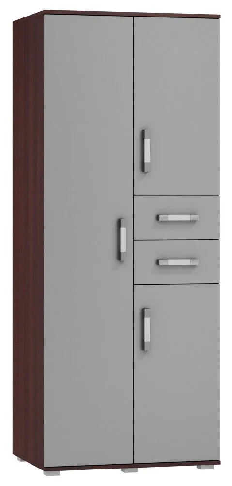 Schrank Tabubil 30, Farbe: Wenge / Grau