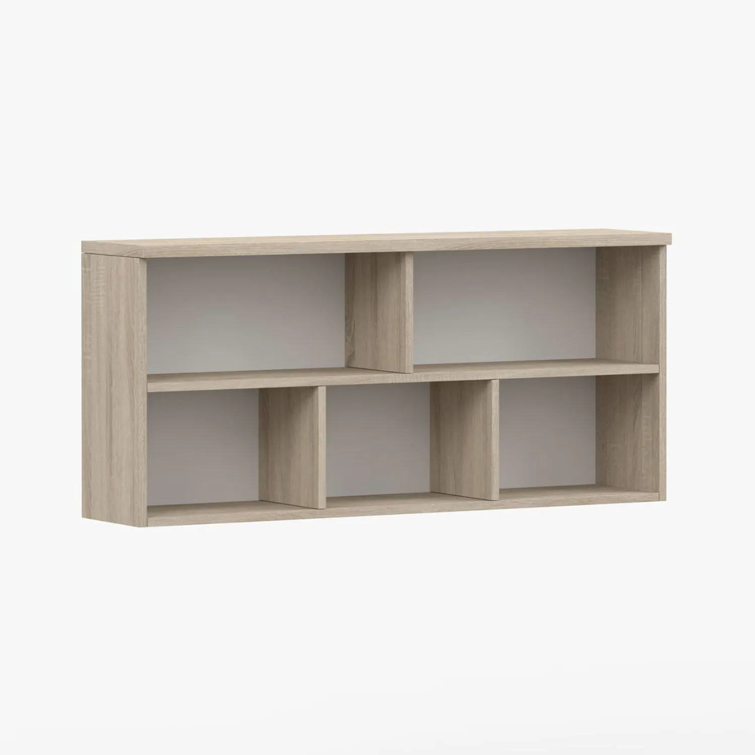 Hängeregal / Wandregal | 1,1 Meter breit | 5 Fächer | Smolikas 98 | 55 x 110 x 27 cm | Sonoma Eiche | schlicht | komplett in Holzoptik