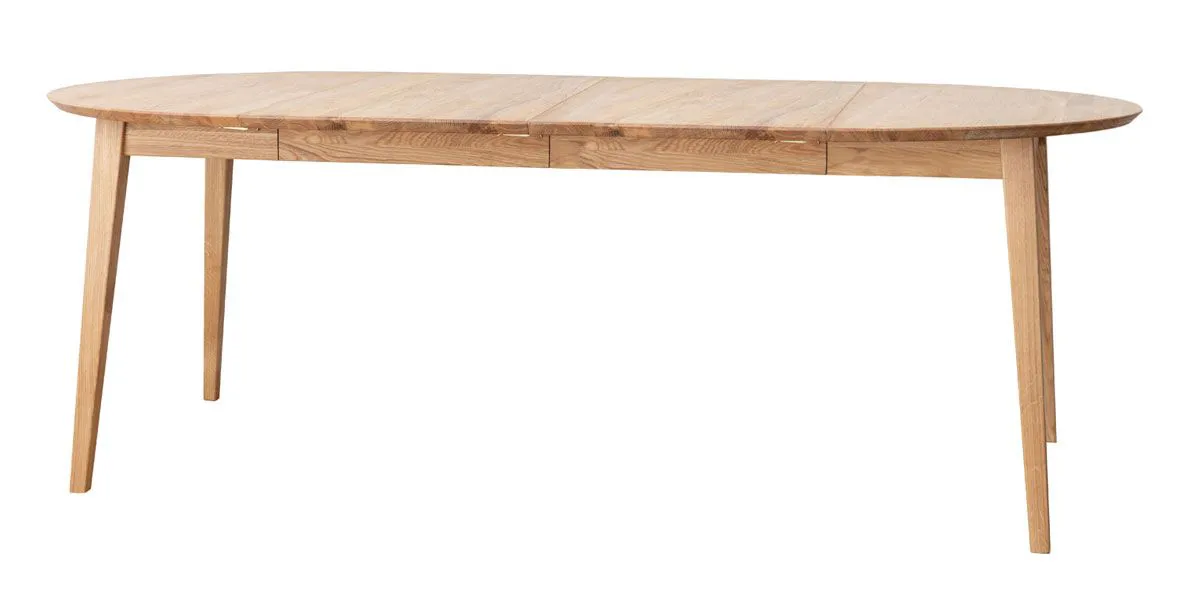 Esstisch rund Erdre 11 ausziehbar von 90 cm bis 190 cm, Tischplattenverlängerung um 2 x 50 cm, in Eiche geölt, 90 x 90 cm, aus Massivholz Eiche