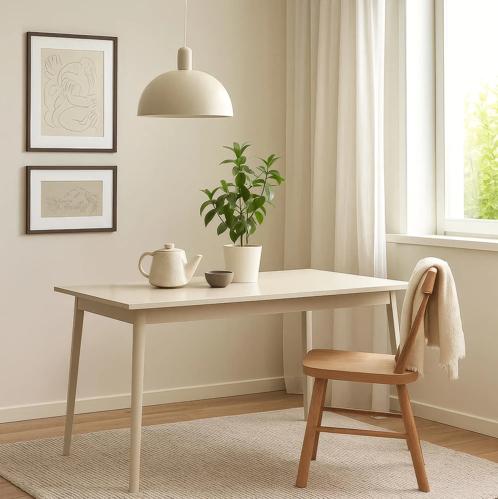 Esstisch | Farbe: Beige | rechteckig | hochwertiges Material | Maße: 180 x 90 cm | modernes Design