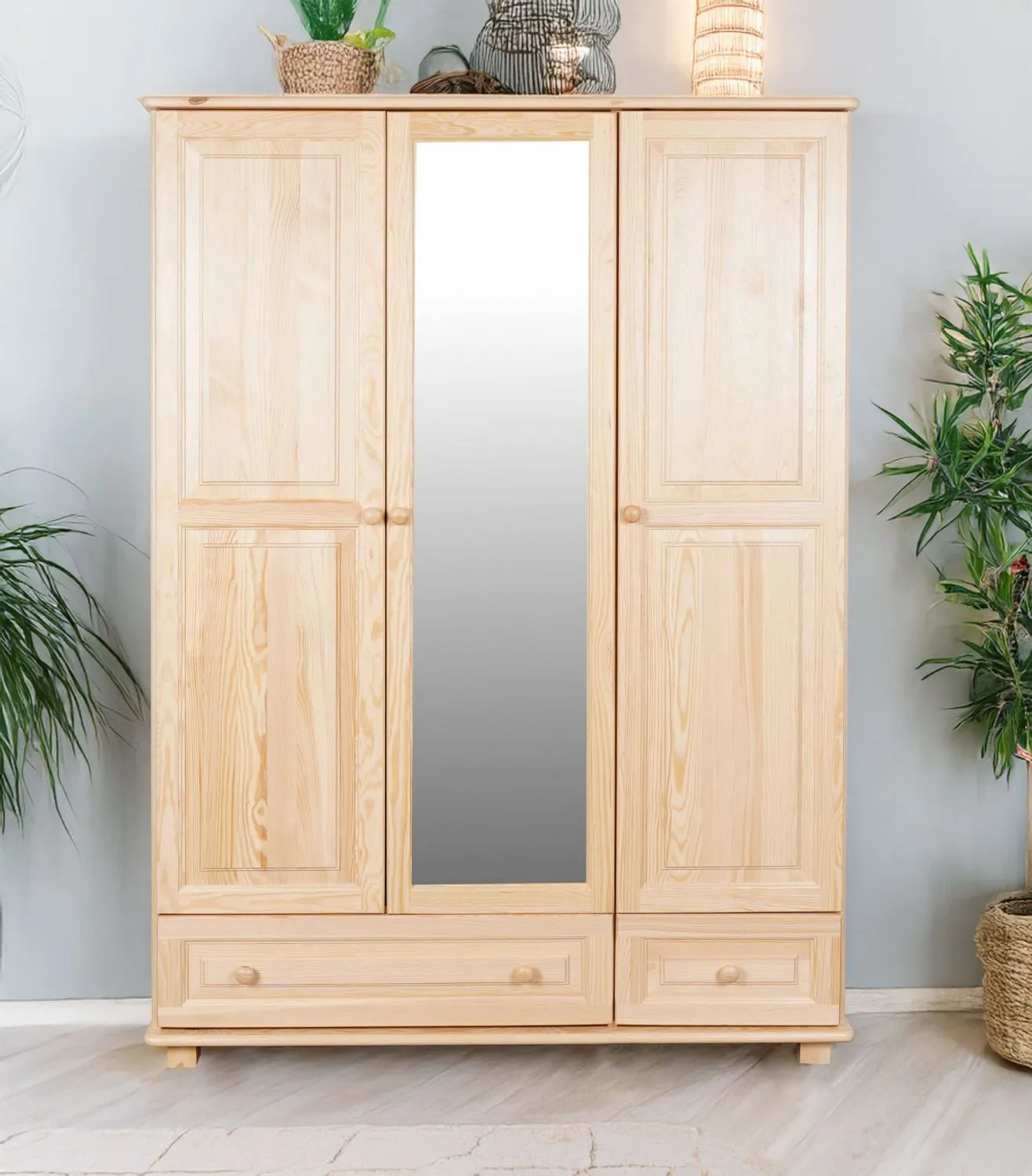 Kleiderschrank Kiefer Vollholz massiv natur 019