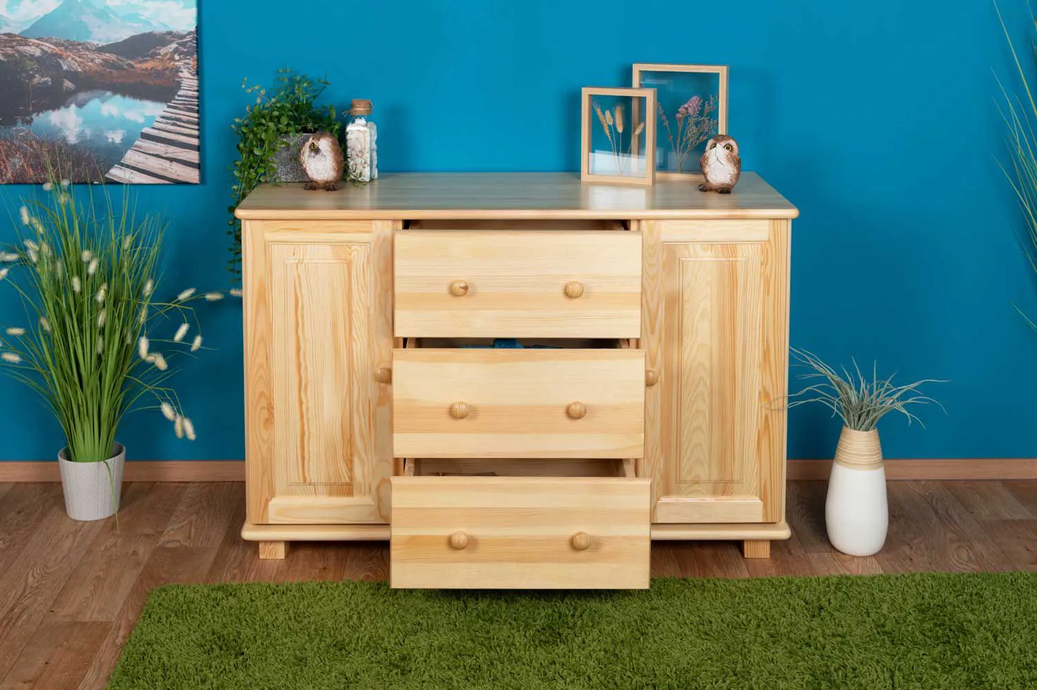 Kommode Kiefer massiv Vollholz natur 045