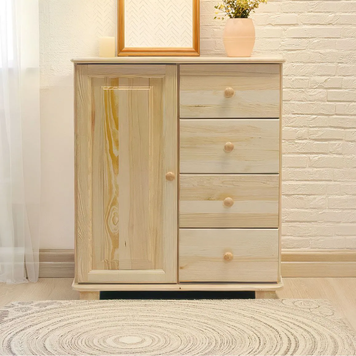 Kommode Kiefer massiv Vollholz natur 050