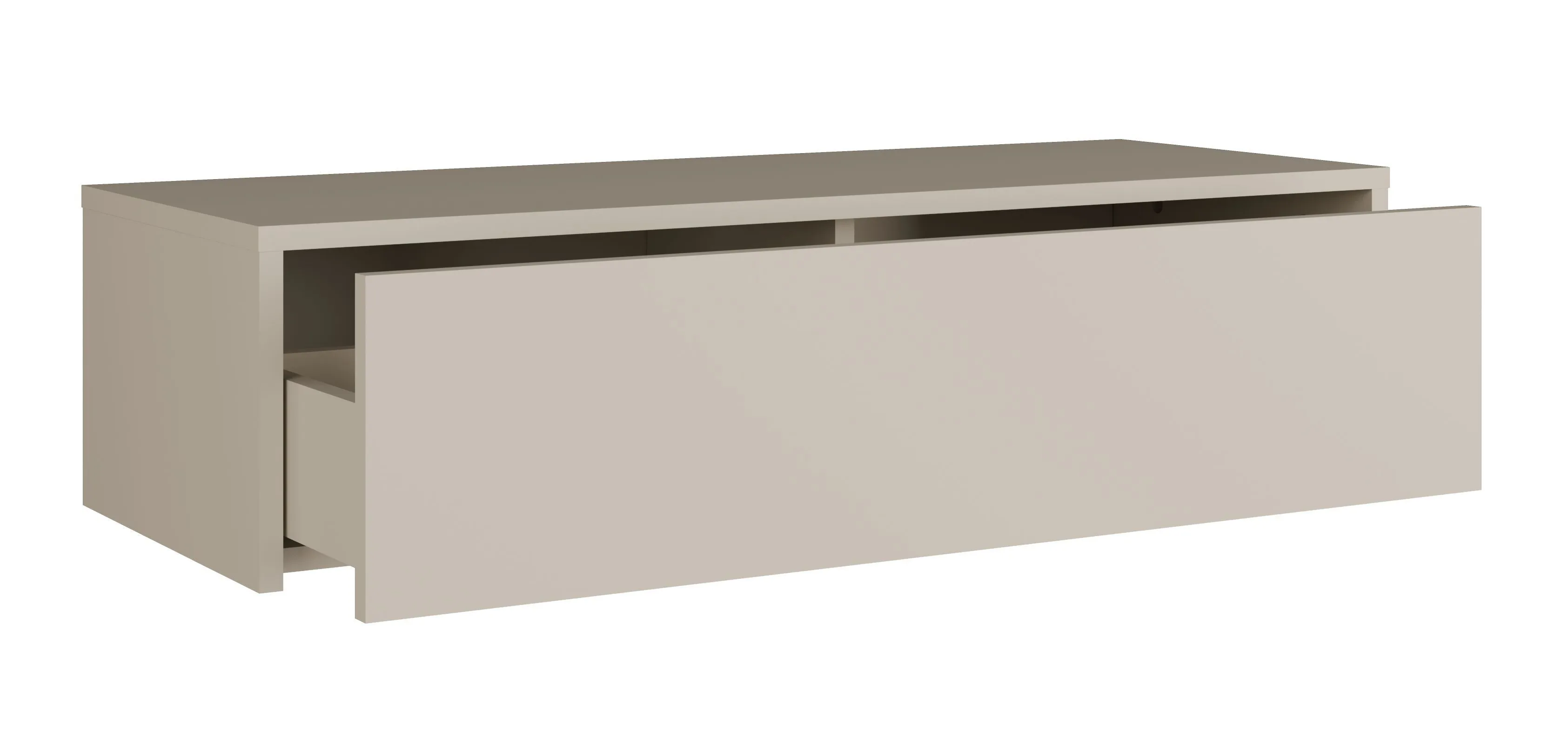 Schminktisch hängend | 1 Schublade | Wandmontage | Push-to-open System | 93 x 35 x 23 cm | Beige-Kaschmir