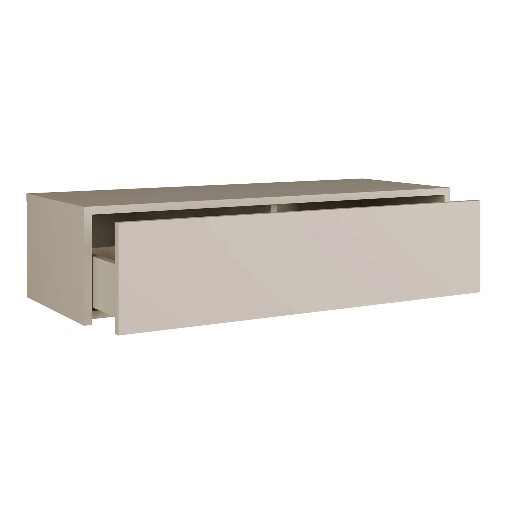 Schminktisch hängend | 1 Schublade | Wandmontage | Push-to-open System | 93 x 35 x 23 cm | Beige-Kaschmir