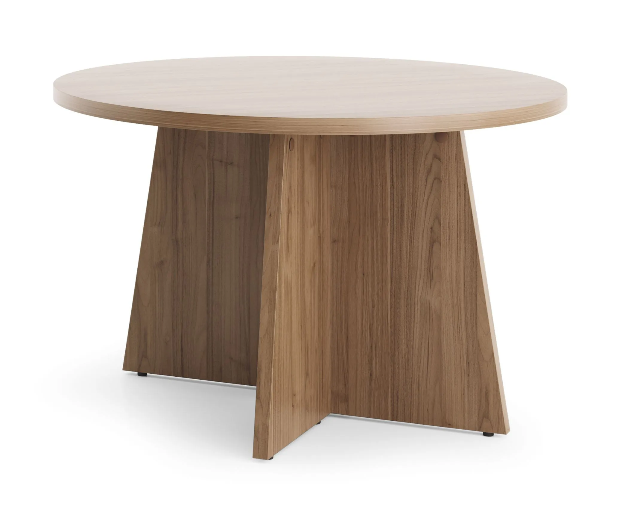 Couchtisch | runder Tisch | 75 x 75 x 47 cm | Beistelltisch | kleiner Wohnzimmertisch | Farbe Nuss | ABS-Kanten