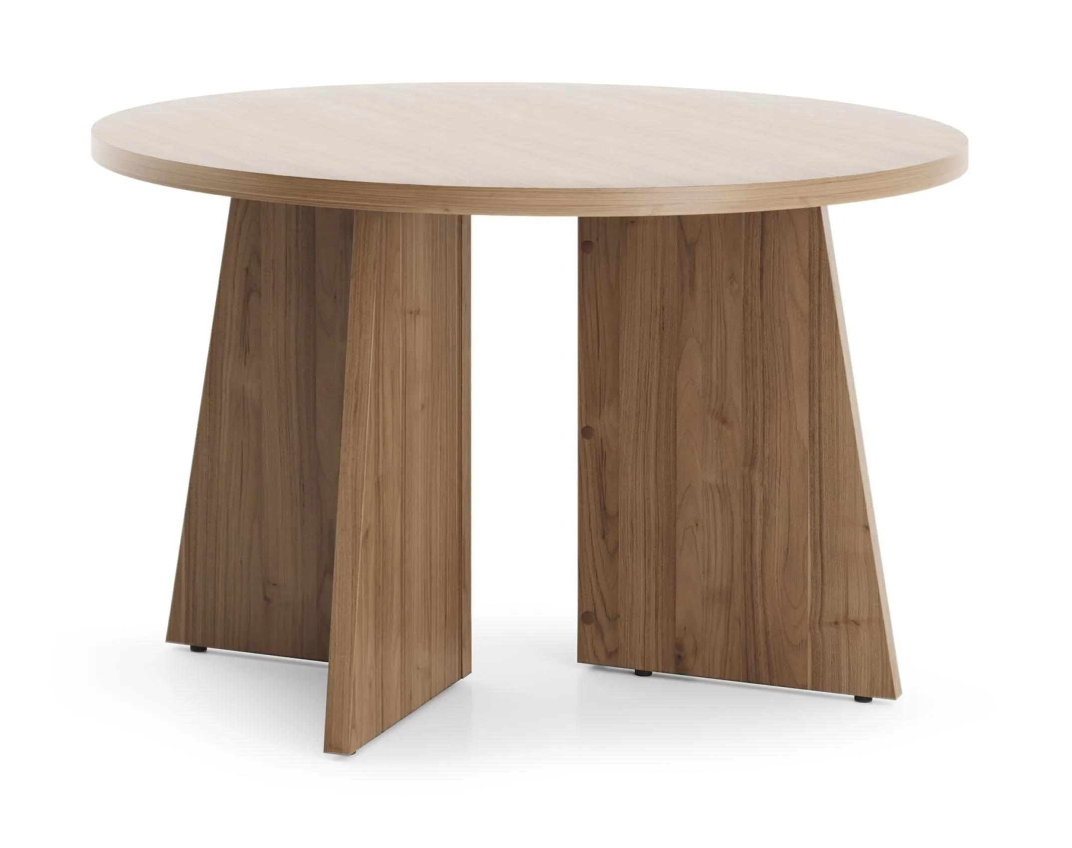 Couchtisch | runder Tisch | 75 x 75 x 47 cm | Beistelltisch | kleiner Wohnzimmertisch | Farbe Nuss | ABS-Kanten
