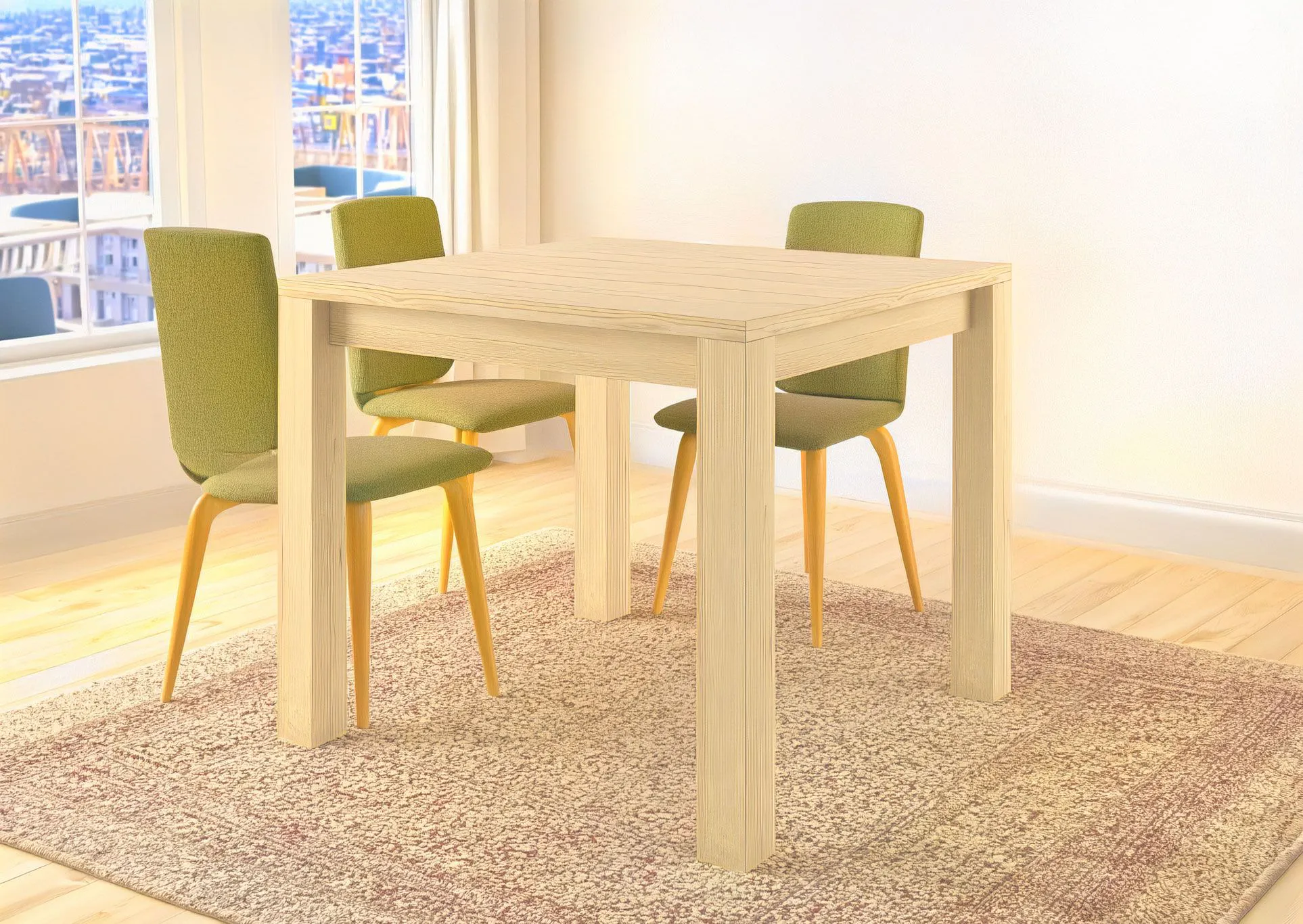 Esstisch Kiefer Vollholz massiv natur Turakos 109 (eckig)
