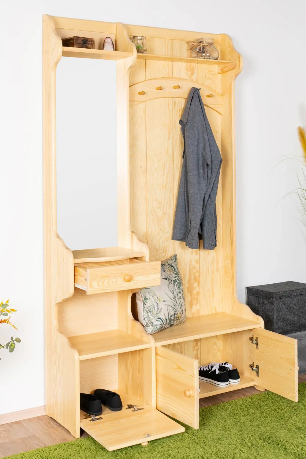 Garderobe Kiefer massiv Vollholz natur 29A