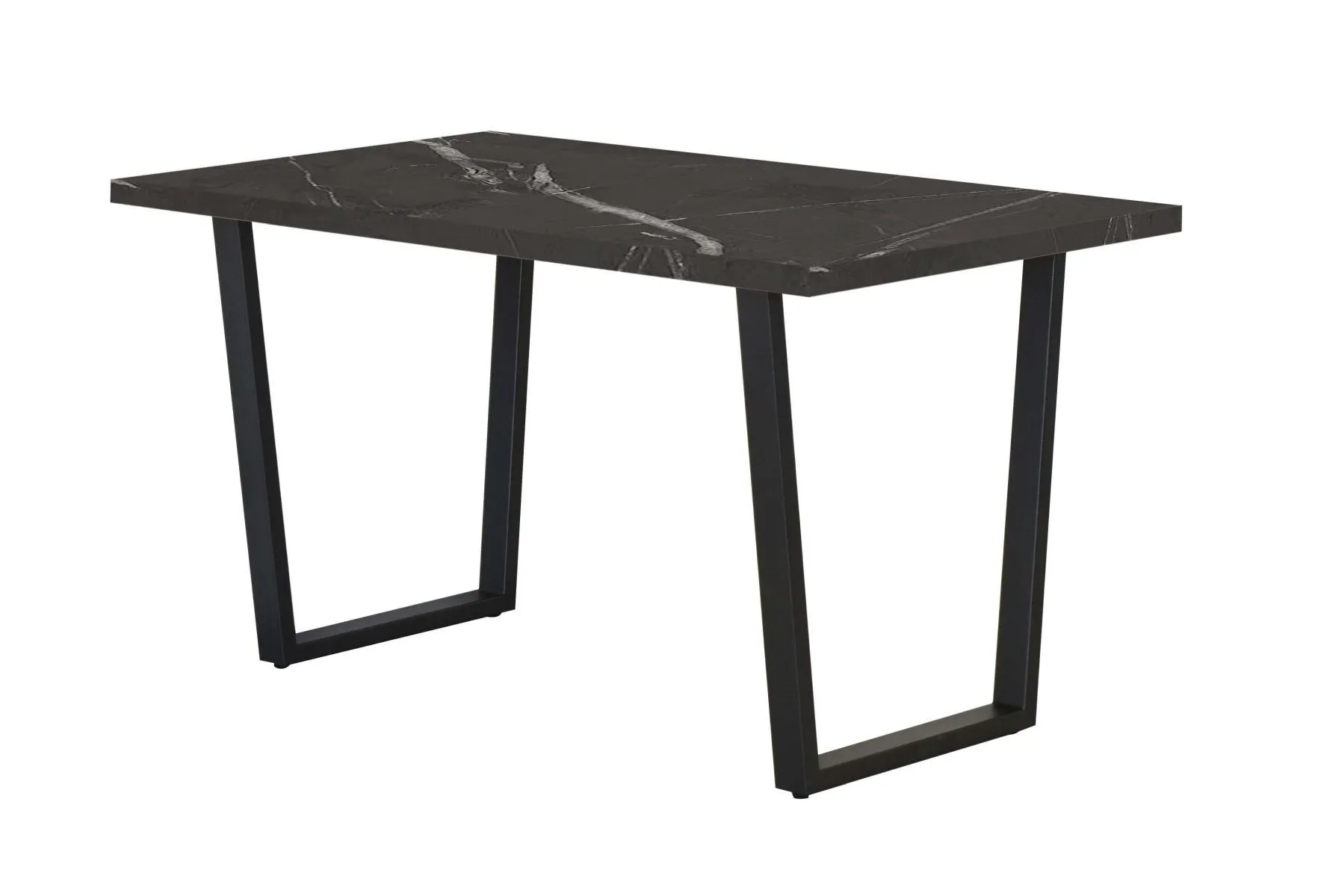 Esstisch Ourense 04, Farbe: Marmor schwarz / Schwarz