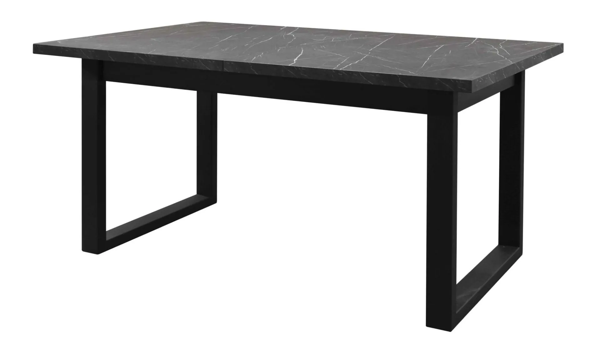 Esstisch ausziehbar Ourense 05, Farbe: Marmor schwarz / Schwarz