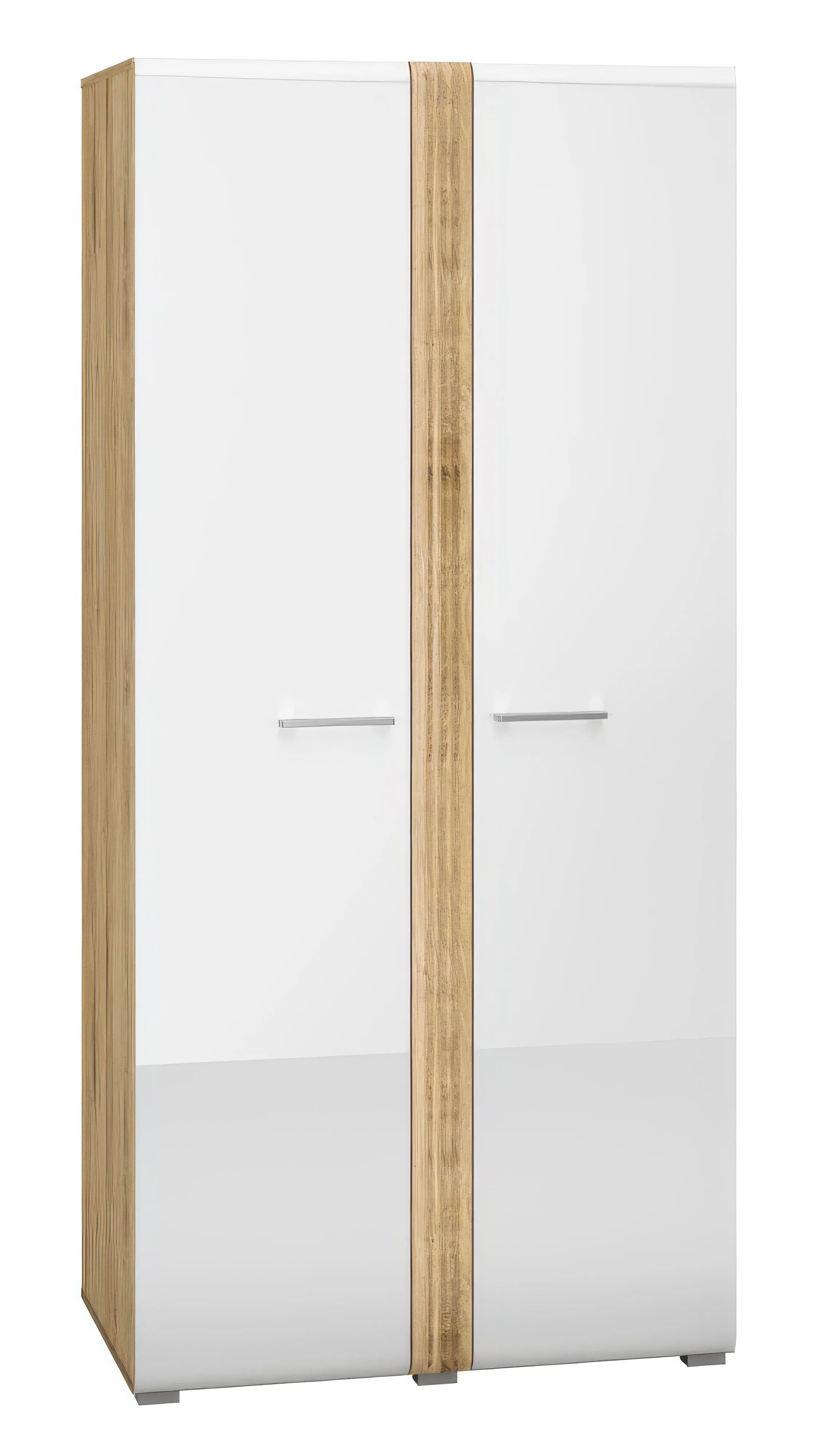 Kleiderschrank mit viel Stauraum Tullahoma 01, Farbe: Eiche / Weiß Glanz
