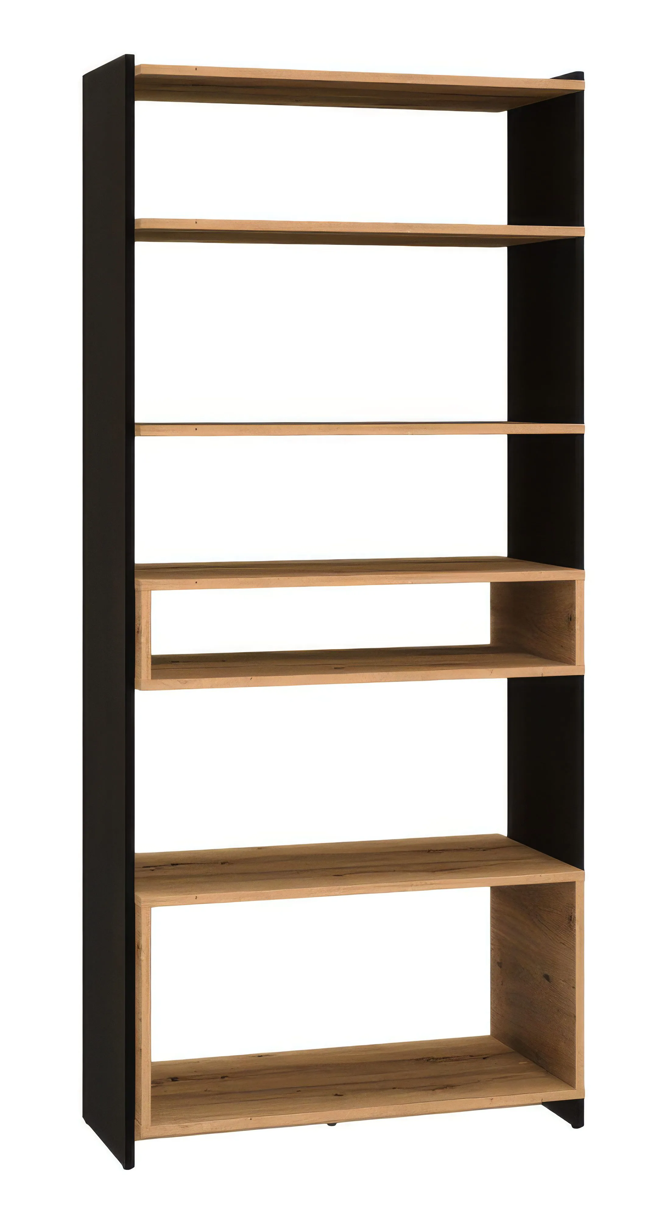 Bücherregal Trezevant 04, Farbe: Eiche Artisan / Schwarz