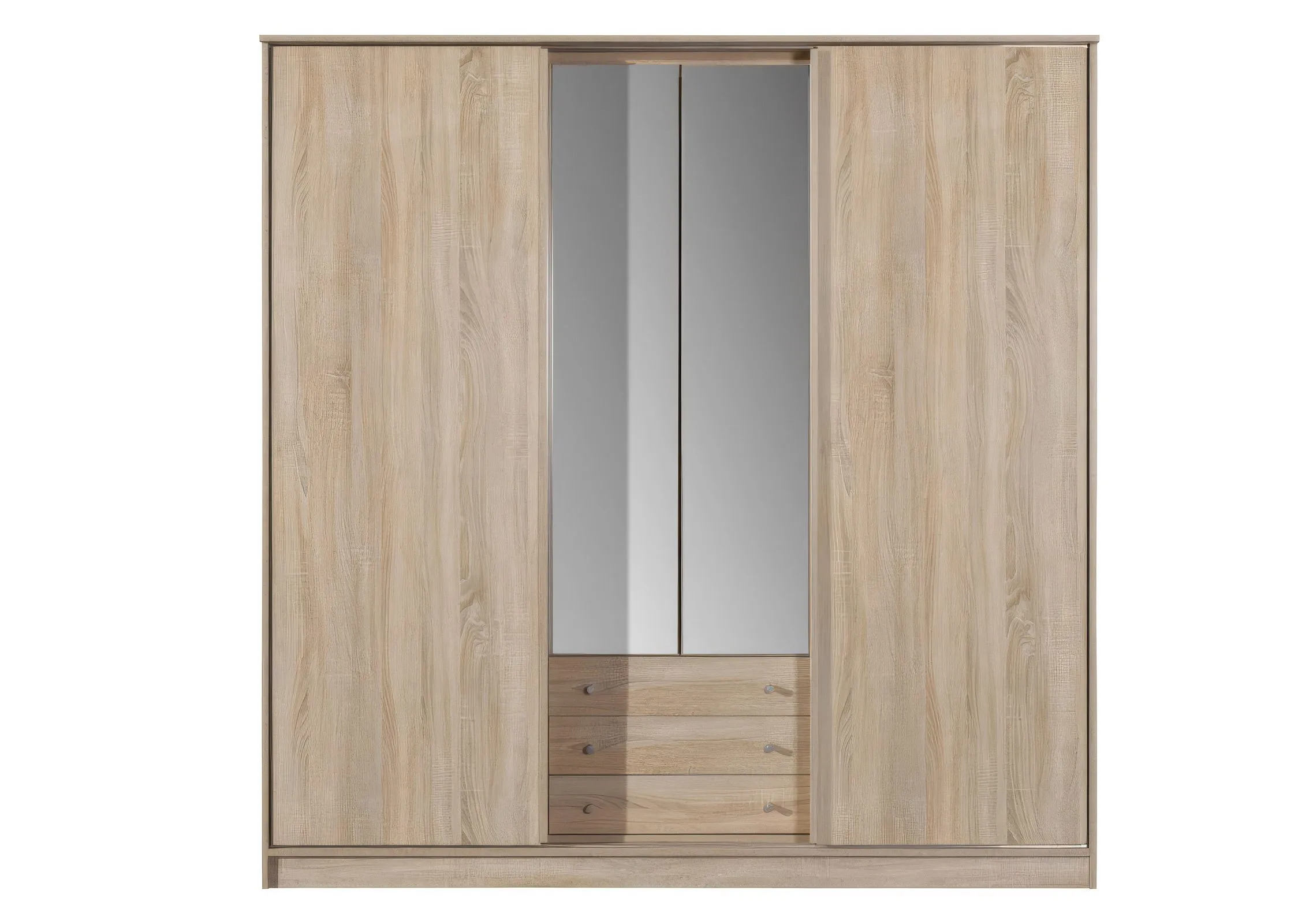 Kleiderschrank, Breite: 200 cm, Farbe: Sonoma Eiche, Türen Anzahl 4, Höhe ( cm) 205, Länge/Tiefe (cm) 200, Breite (cm) 62, Material Holzwerkstoff, Farbe Sonoma Eiche, Kleiderschrank, Breite: 200 cm, Farbe: Sonoma Eiche