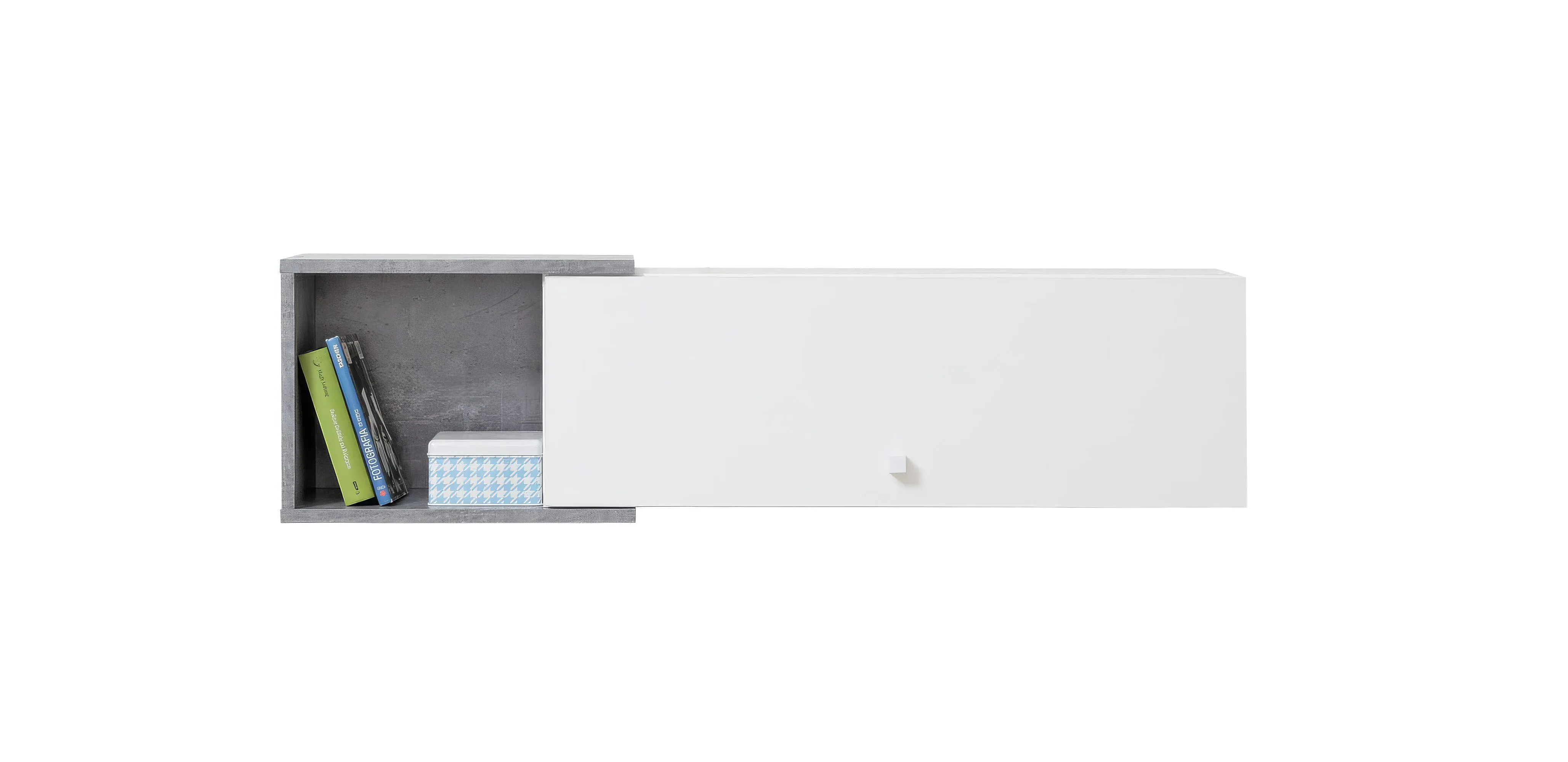 Hängeschrank Lede 13, Farbe: Grau / Weiß