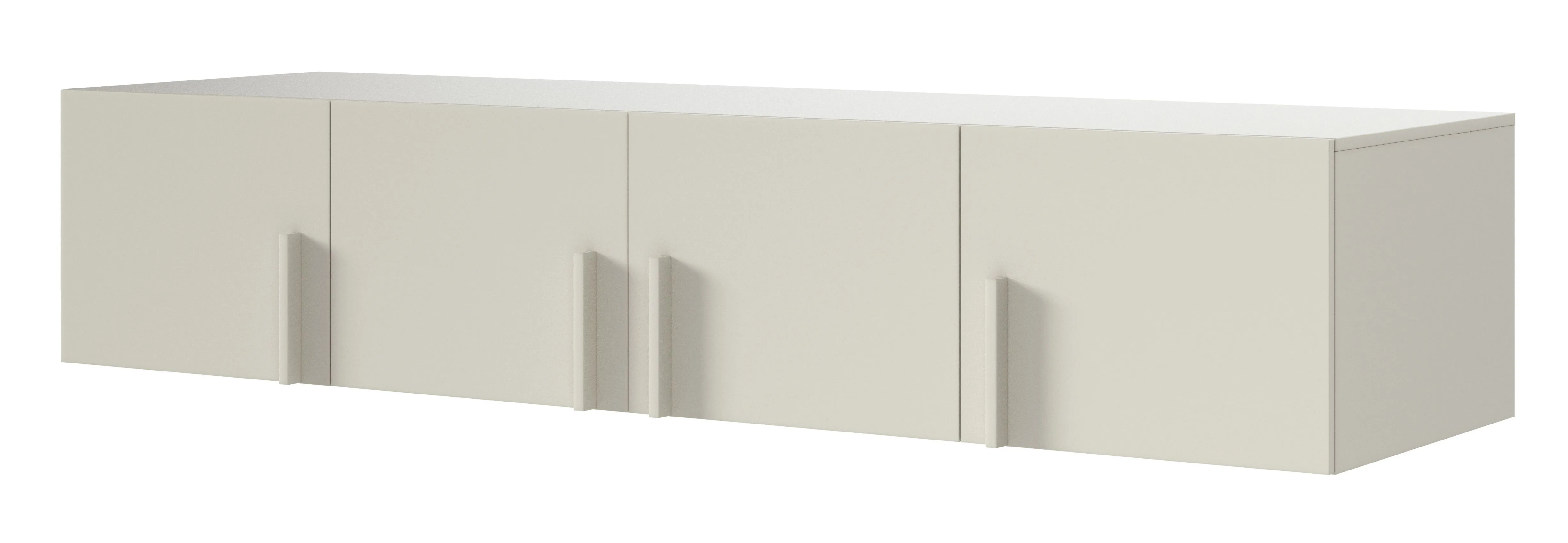 Schrankaufsatz für Kleiderschrank Edegem 01 | 200 x 61 x 40 cm | Farbe: Kaschmir | 4 Türen | 3 Fächer
