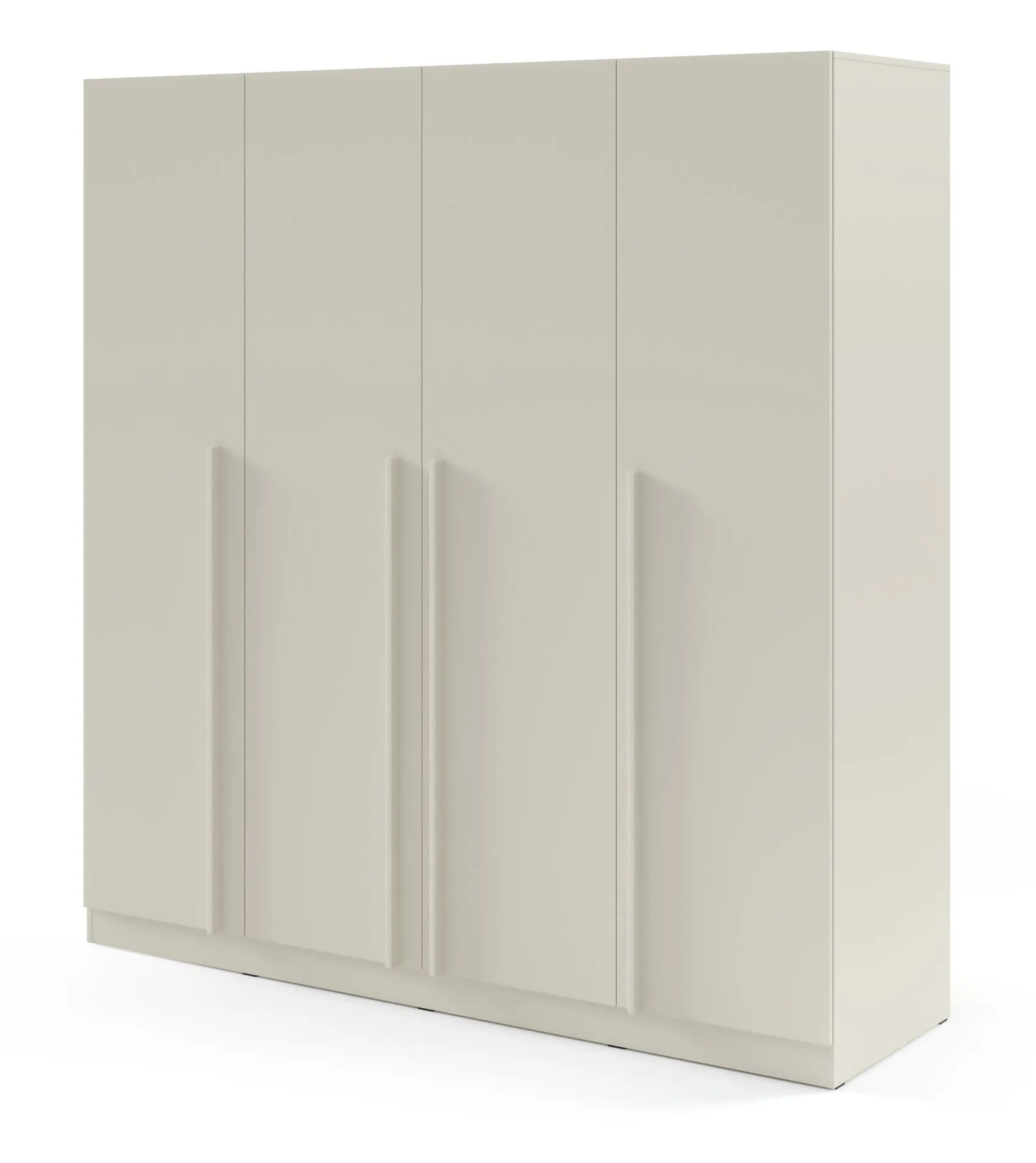 Kleiderschrank | Farbe: Kaschmir | inkl. 3 Schubladen | 4-türig | 200 x 61 x 210 cm | Edegem 01 | 3 Kleiderstangen | 7 Fächer