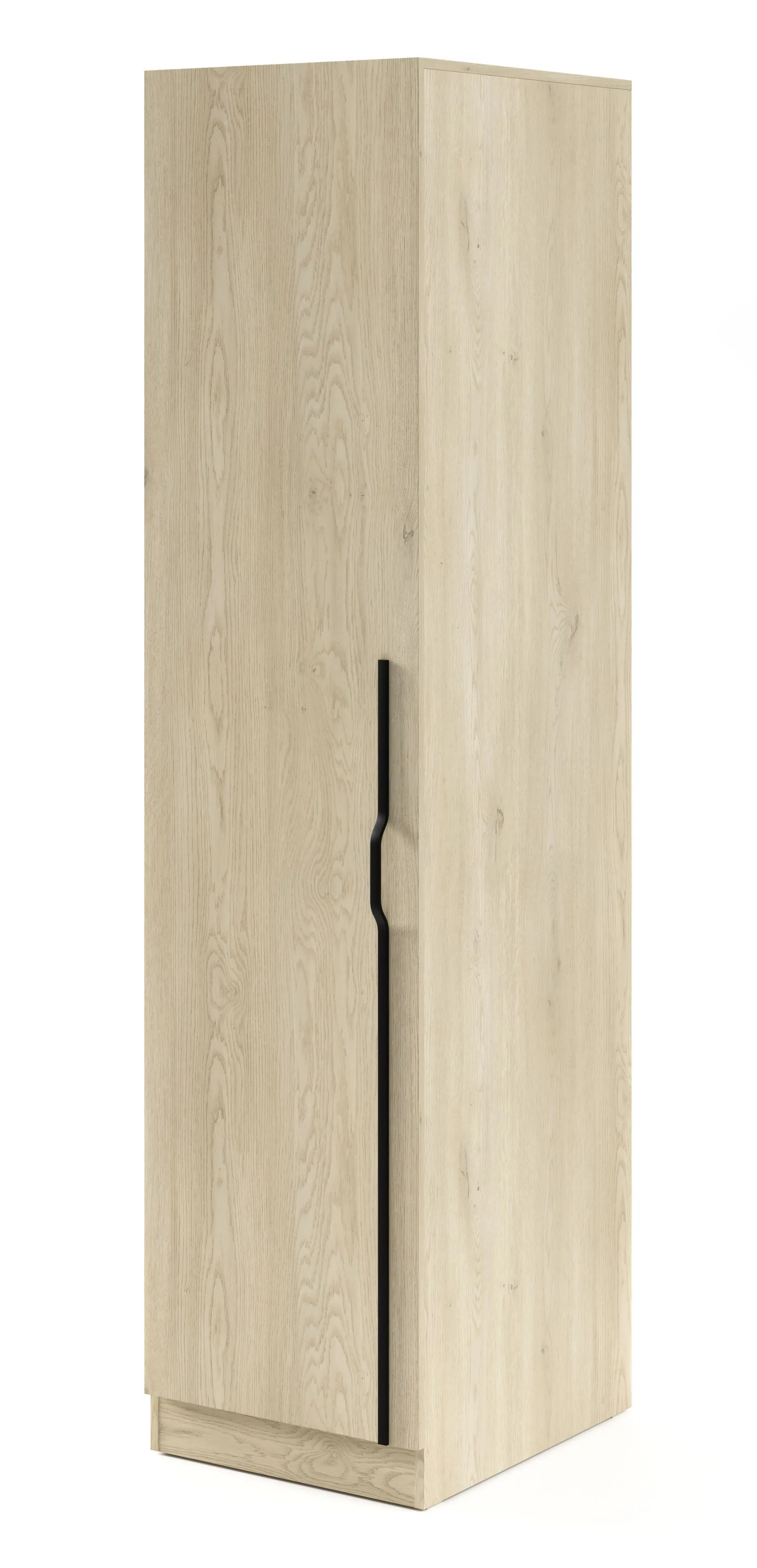 Schrank | Farbe: Eiche Cremona | eintürig | 4 Einlegeböden | 50 x 61 x 210 cm | ABS-Kanten | 1 Kleiderstange | Edegem 05