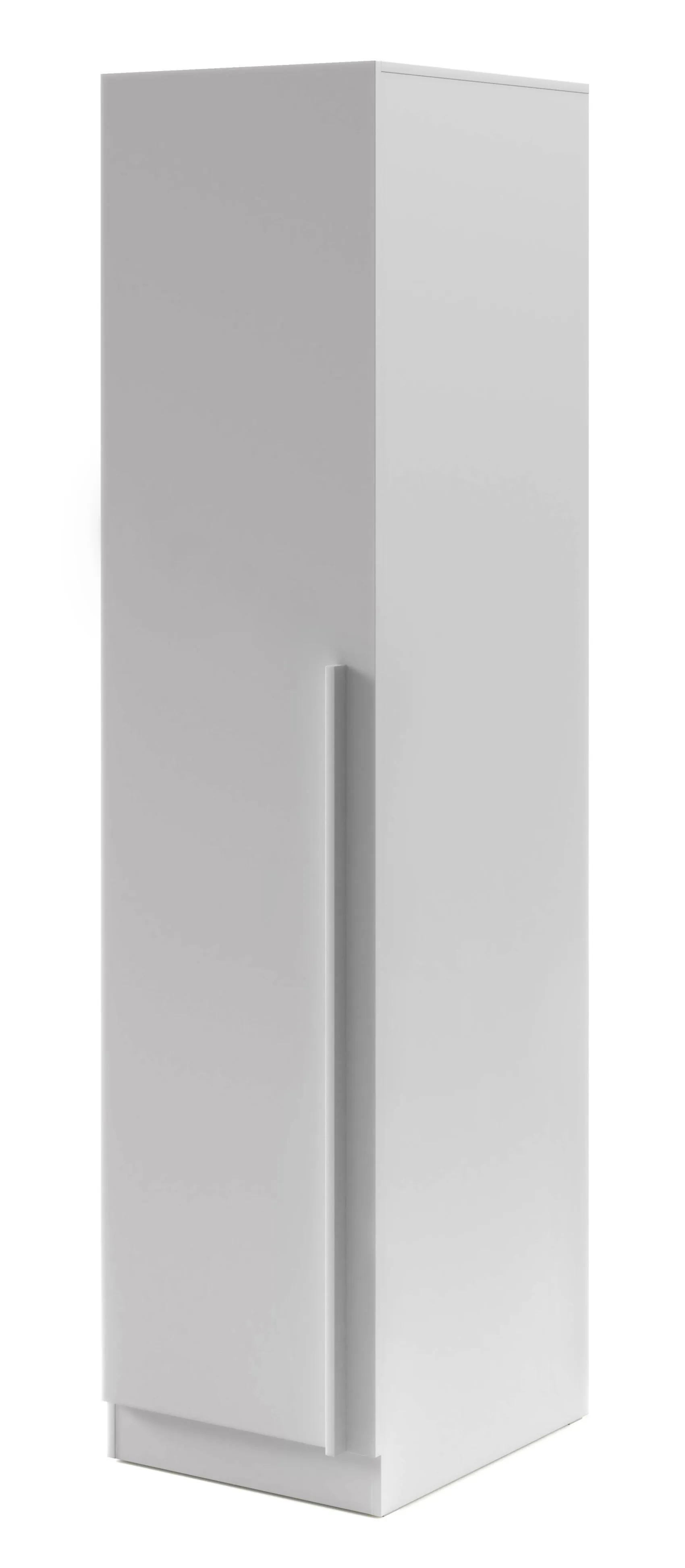 Schrank | Farbe: Platingrau | eintürig | 4 Einlegeböden | 50 x 61 x 210 cm | ABS-Kanten | 1 Kleiderstange | Edegem 05