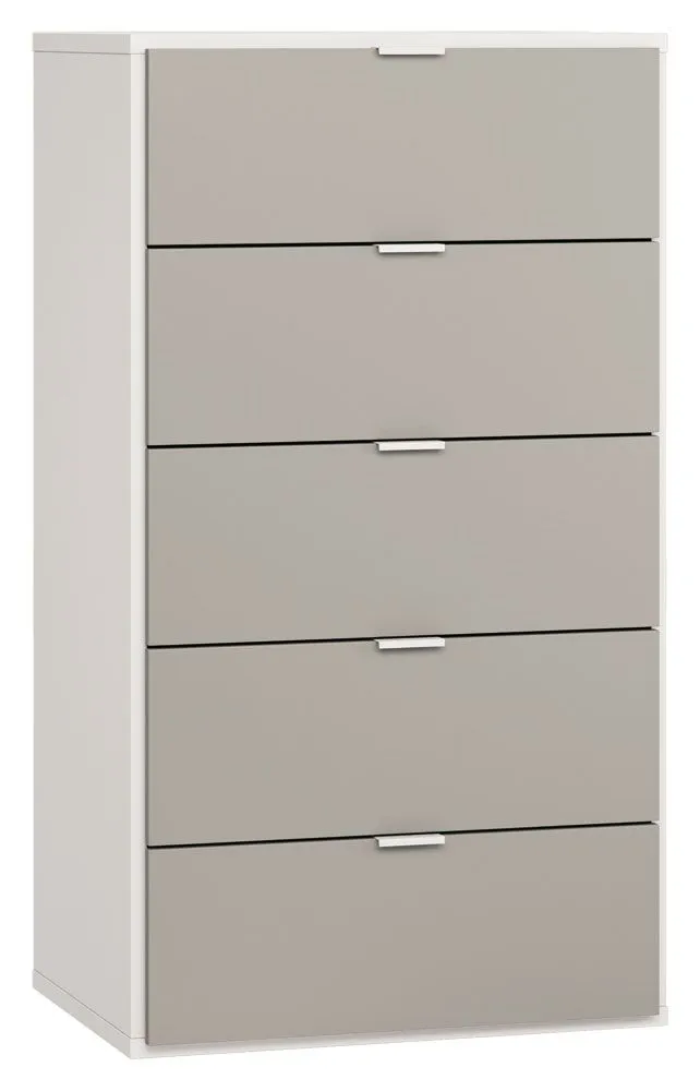 Kommode Bellaco 30, Farbe: Weiß / Grau