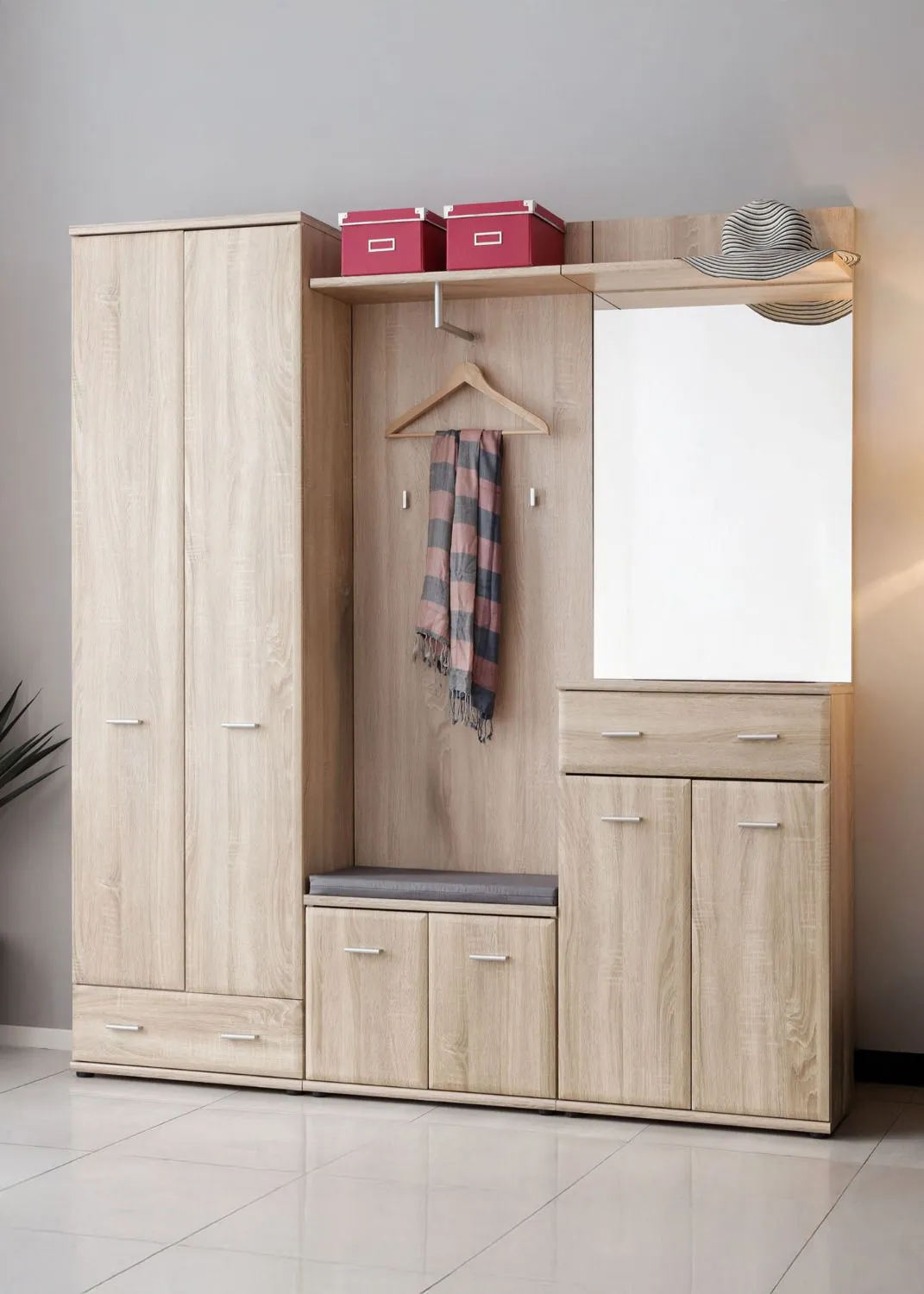 Garderobe mit genügend Stauraum Bratteli 06, Farbe: Eiche Sonoma
